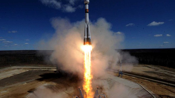 The launch of the first rocket from Russia's new space facility has been delayed after a last-minute problem. (Kirill Kudryavtsev/Pool Photo via AP)