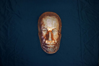 flat sheet of copper to form a 3-D mask