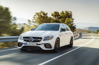 This undated photo released by car manufacturer Daimler AG shows a Mercedes-AMG E 63 S 4Matic + T-Modell car. The car will be shown at the Geneva Auto Show in Geneva, Switzerland that starts Tuesday March 7, 2017 with media days. Europe’s automakers face huge questions: the impact of Britain’s decision to leave the European Union, Donald Trump’s proposed border tax on imports, the uncertain prospects for electric vehicles. Meanwhile they have to keep selling cars - in a ferociously competitive market. (Daimler AG via AP)