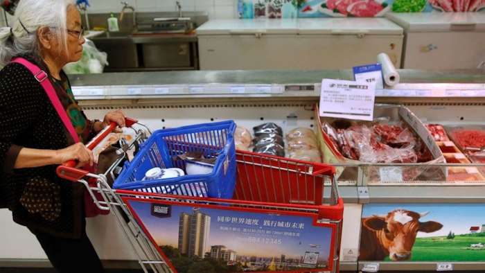 Domestically produced Chinese beef at a Beijing supermarket (AP photo)