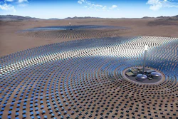 An artist rendering of the proposed SolarReserve, dual-tower project in Chile. (Image credit: SolarReserve)
