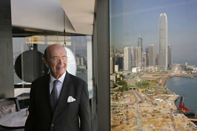 U.S. Commerce Secretary Wilbur Ross prior to a press conference in Hong Kong (AP photo)