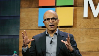 Microsoft Corp. CEO Satya Nadella (AP Photo/Ted S. Warren)