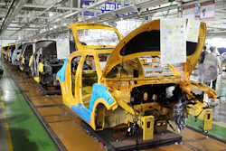 Assembly lines sit idle at the Hyundai Motor factory in Ulsan, South Korea. Hyundai Motor Co. union spokesman Hong Jae-gwan said Tuesday, Nov. 28, 2017, that about 1,950 workers, or 4 percent of its union members, stopped work Monday at a plant in Ulsan, 380 kilometers (236 miles) southeast of Seoul. He said there was no plan to expand the partial strike into a full-blown one. (Lee Sang-hyun/Yonhap via AP, File)