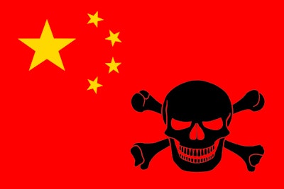 Pirate Flag Combined With Chinese Flag 881529658 6000x4000