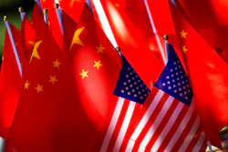 American Flag Chinese Flag Ap