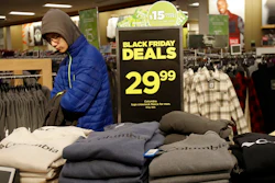 In this Nov. 29, 2019, file photo customers shop at a Kohl's store in Colma, Calif. On Friday, Dec. 13, the Commerce Department releases U.S. retail sales data for November.