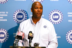In this Dec. 4, 2015, file photo Ray Curry, a regional director of the United Auto Workers, speaks in Chattanooga, Tenn. The UAW union has replaced its auditing firm, added four internal auditors and has hired a big accounting firm to study its financial controls in an effort to prevent embezzlement and bribery discovered in a federal probe of the union. The moves announced Monday, Dec. 2, 2019 by Secretary-Treasurer Curry come after last month’s resignation of President Gary Jones, who has been implicated in the scandal.