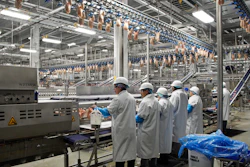 In this Dec. 12, 2019 file photo, workers process chickens at the Lincoln Premium Poultry plant, Costco Wholesale's dedicated poultry supplier, in Fremont, NE.