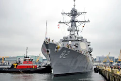 In this Sept. 6, 2019 file photo, the U.S. Navy Arleigh Burke-class guided missile destroyer USS Lassen (DDG-82) moors at Fort Trumbull State Park in New London, Conn. The Navy is proposing construction cutbacks and accelerated ship retirements that would delay, or sink, the Navy’s goal of a larger fleet — and potentially hurt shipyards, according to an initial proposal.