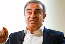 Former Nissan Chairman Carlos Ghosn speaks to Japanese media during an interview in Beirut, Lebanon, Friday, Jan. 10, 2020.
