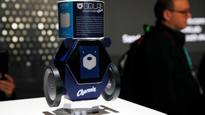 The Charmin RollBot is on display during a Procter & Gamble news conference before CES International, Sunday, Jan. 5, 2020, in Las Vegas.
