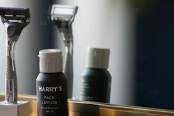 In this June 15, 2018, file photo, the Winston razor and Harry's face lotion are on display at the headquarters of Harry's Inc., in New York.