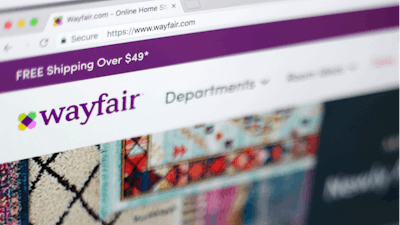 This April 17, 2018, file photo shows the Wayfair website on a computer.
