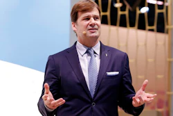 In this March 28, 2018 file photo, Jim Farley, Jr. executive vice president and president of Global Markets of the Ford Motor Company, is shown in this photo during New York International Auto Show.