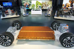 This photo provided by General Motors shows GM's all-new modular platform and battery system, Ultium, at the Design Dome on the GM Tech Center campus in Warren, Mich., on Wednesday, March 4, 2020.