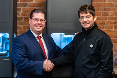 From left, Dan Hill, Chief Executive Officer for Würth Industry North America and Greg Mark, CEO and founder of Markforged.