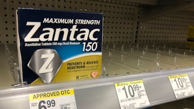 Zantac tablets at a pharmacy in Miami Beach, Fla.