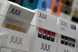 In this Dec. 20, 2018, file photo Juul products are displayed at a smoke shop in New York.