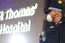 A police officer stands outside St Thomas' Hospital in central London as British Prime Minister Boris Johnson was moved to intensive care after his coronavirus symptoms worsened on Monday April 6, 2020. Johnson was admitted to St Thomas' hospital in central London on Sunday after his coronavirus symptoms persisted for 10 days. Having been in hospital for tests and observation, his doctors advised that he be admitted to intensive care on Monday evening.