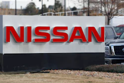 In this March 15, 2020, photograph, the company logo stands outside a Nissan dealership in Highlands Ranch, Colo.