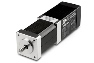 The TSM14POE StepSERVO Integrated Motor with PoE technology has a motor, encoder, drive and controller combined in a single integrated motor package.