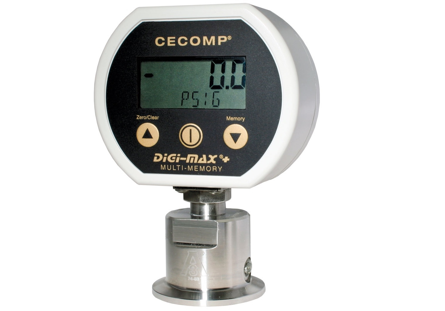 Cecomp's SaniGauge digital sanitary pressure/vacuum gauges.