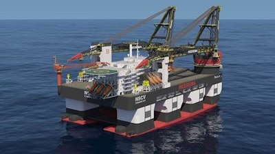 Sleipnir will be equipped with two cranes, each boasting a lifting capacity of 10,000 tons, and will be used for offshore construction and heavy lifting.