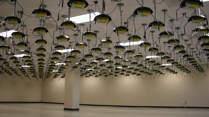 This image shows the 400-node Open-Access Research Testbed for Next-Generation Wireless Networks (ORBIT) radio grid testbed at WINLAB, Rutgers University.