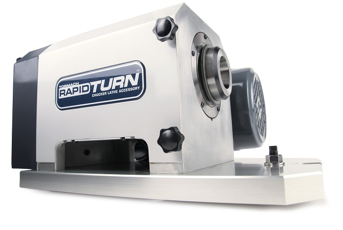 Tormach's RapidTurn, a 5C CNC chucker lathe attachment.