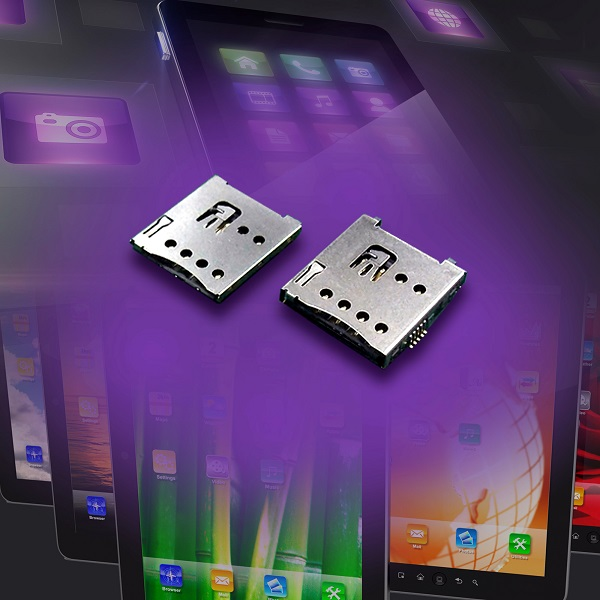 The 5236 Series &micro;SIM memory card connectors from Kyocera Connector Products.
