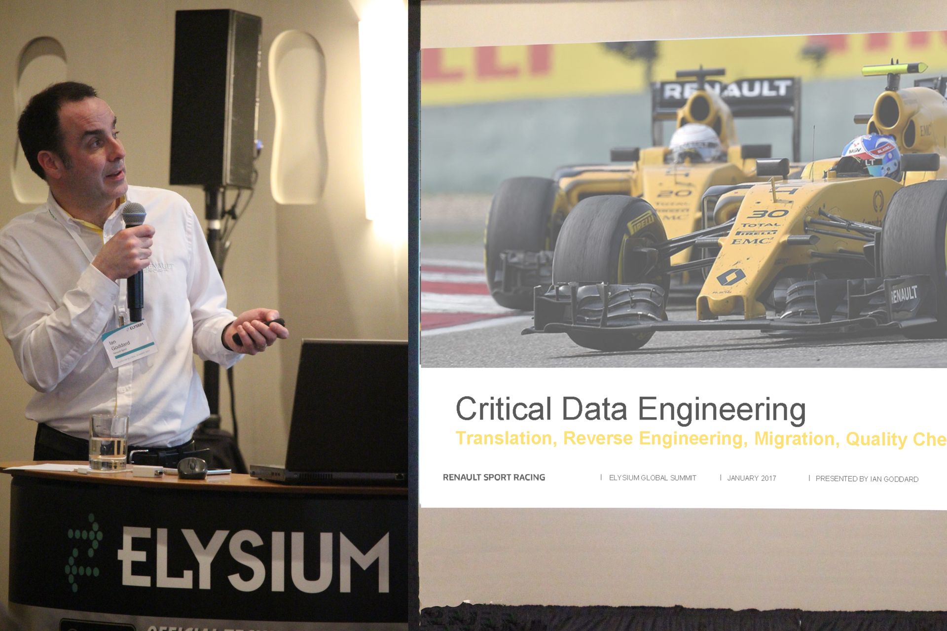 Ian Goddard of Renault Sport Formula One Team discusses his group&rsquo;s collaboration with Elysium to ensure data quality throughout the product development cycles of the team&rsquo;s racecar.