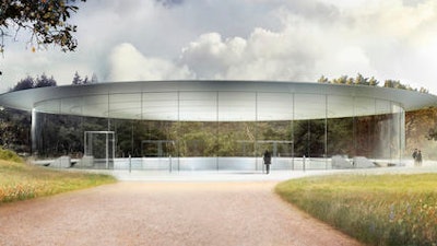 This image provided by Apple shows the Steve Jobs Theater at Apple Park in Cupertino, Calif. Apple announced that its new headquarters will open for employees in the spring 2017 and will include the theater named for late company co-founder.