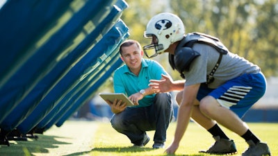 BYU smartfoam in football helmets and pads.