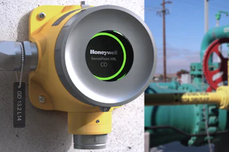 The new Sensepoint XRL fixed gas detector from Honeywell monitors industrial operations for specific hazardous gases, such as carbon monoxide or methane.