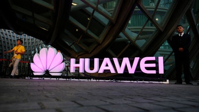 The president of Huawei Technologies Ltd.’s consumer business, Richard Yu, said Monday, Dec. 18, 2017, he would announce details at next month’s Consumer Electronics Show in Las Vegas. Huawei sells some models in U.S. electronics stores but has a minimal share of a market in which most sales are through carriers.