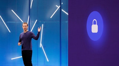 Facebook CEO Mark Zuckerberg makes the keynote speech at F8, Facebook's developer conference, Tuesday, May 1, 2018, in San Jose, Calif.