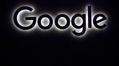 This Friday, June 16, 2017, file photo shows the Google logo at a gadgets show in Paris. Google said it has achieved a breakthrough in quantum computing research, saying its quantum processor has completed a calculation in just a few minutes that would take a traditional supercomputer thousands of years to finish.
