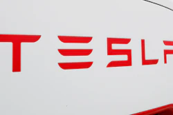 This Wednesday, March 18, 2020, file photo, shows a Tesla charging station for automobiles in Port Huron, Mich.