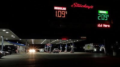 This April 26 photo shows gas prices displayed at a gas station in Hattiesburg, MS. With a barrel of crude oil costing less than a New York pizza, many US shale producers are being pushed to the brink of bankruptcy and experts are wondering when, and if, the oil industry will recover. The price of benchmark US crude oil closed at $12.34 a barrel Tuesday, April 28. At the start of the year, the price was around $60.