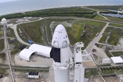 In this image made from video via NASA-TV, a SpaceX Falcon 9, with NASA astronauts Doug Hurley and Bob Behnken in the Dragon crew capsule, prepare to lift off from Pad 39-A at the Kennedy Space Center in Cape Canaveral, Fla., May 27, 2020.