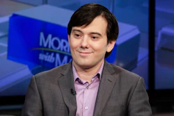 In this Aug. 15, 2017 photo, Martin Shkreli is interviewed on the Fox Business Network in New York. A judge rejected the request of the convicted pharmaceutical executive to be let out of prison to research a coronavirus treatment, noting that probation officials viewed that claim as the type of “delusional self-aggrandizing behavior” that led to his conviction.