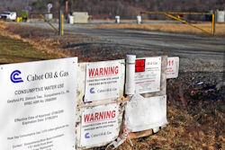 A Cabot Oil Gas Corp. wellhead in Dimock, Pa., Feb. 13, 2012.