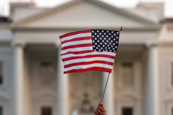A flag waved outside the White House in Washington, Sept. 5, 2017.