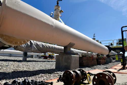 In this June 8, 2017, file photo, fresh nuts, bolts and fittings are ready to be added to the east leg of the Enbridge Line 5 pipeline near St. Ignace, Mich., as Enbridge prepares to test the east and west sides of the Line 5 pipeline under the Straits of Mackinac in Mackinaw City, Mich. The Michigan Court of Appeals ruled Thursday, June 11, 2020, that legislators did not violate the state constitution by allowing construction of an oil pipeline tunnel beneath a channel linking two of the Great Lakes.