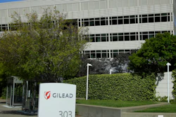 This is an April 30, 2020, file photo showing Gilead Sciences headquarters in Foster City, Calif.
