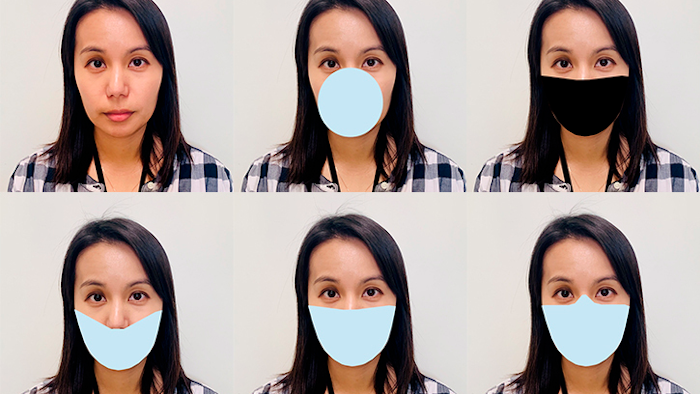 Digitally applied mask shapes to photos
