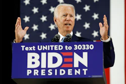 Democratic presidential candidate, former Vice President Joe Biden speaks at Alexis Dupont High School in Wilmington, Del. on Tuesday, June 30.