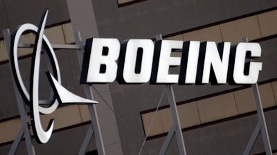 Boeing Company logo on the property in El Segundo, Calif.