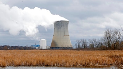 This April 4, 2017, file photo shows the entrance to FirstEnergy Corp.'s Davis-Besse Nuclear Power Station in Oak Harbor, Ohio. A nuclear plant bailout law should be repealed immediately, Democratic members of the Ohio House announced Wednesday, July 22, 2020, as a bribery scandal involving one of the state’s most powerful lawmakers unfolded over the law’s passage.